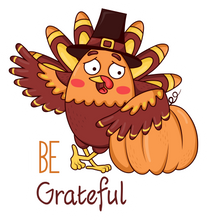 Inspirational Quote Be Grateful Bird With Pumpkin Motivational Sticker Vinyl Decal Motivation Stickers- 5