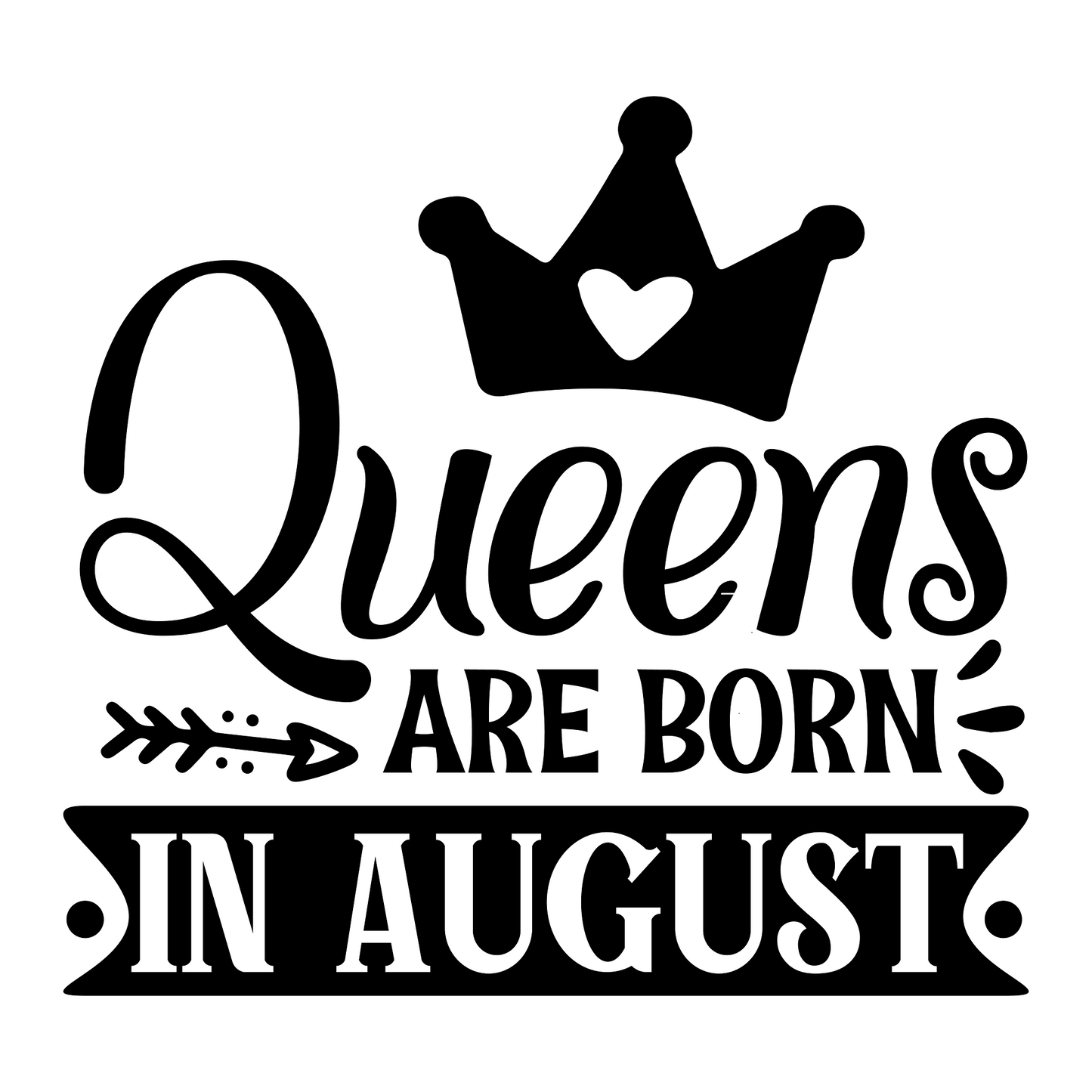 Inspirational Quote "Queens Are Born in August" Motivational Sticker Vinyl Decal Motivation Stickers- 5" Vinyl Sticker Waterproof