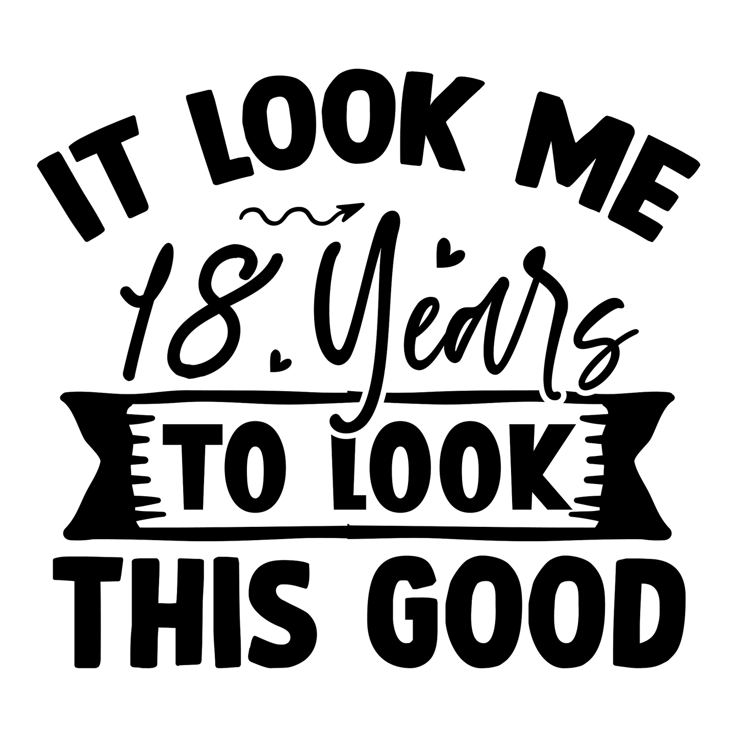 Inspirational Quote "It Look Me 18 Years To Look This Good" Motivational Sticker Vinyl Decal Motivation Stickers- 5" Vinyl Sticker Waterproof