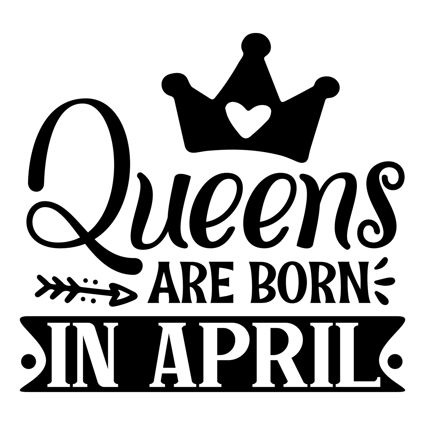 Inspirational Quote "Queens Are Born In April" Motivational Sticker Vinyl Decal Motivation Stickers- 5" Vinyl Sticker Waterproof