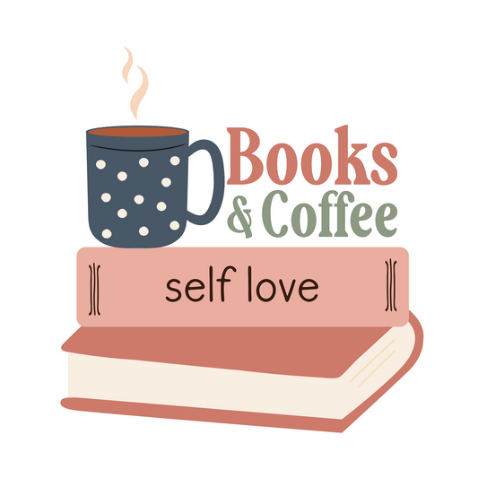 Inspirational Quote Book & Coffee Self Love Motivational Sticker Vinyl Decal Motivation Stickers- 5" Vinyl Sticker Waterproof