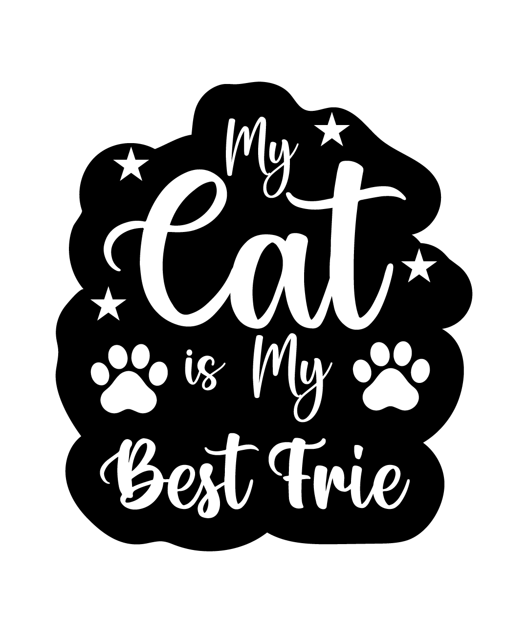 Inspirational Quote "My Cat is My Best Frie" Motivational Sticker Vinyl Decal Motivation Stickers- 5" Vinyl Sticker Waterproof