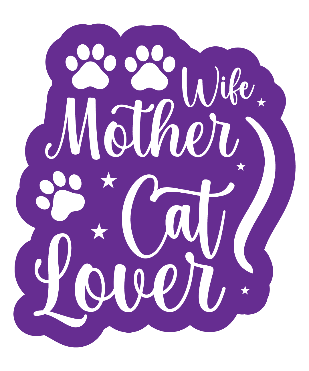 Inspirational Quote "Wife Mother Cat Lover" Motivational Sticker Vinyl Decal Motivation Stickers- 5" Vinyl Sticker Waterproof