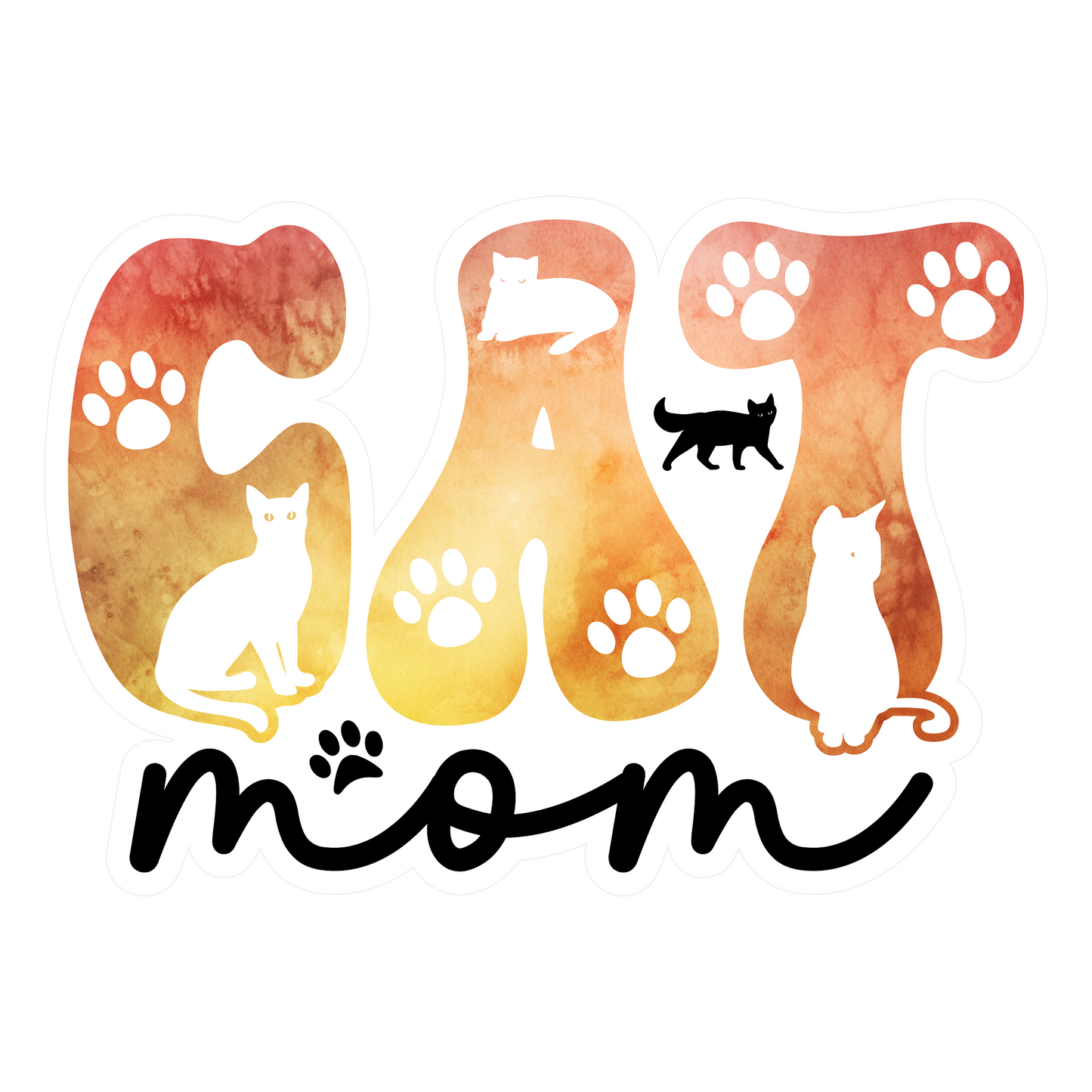 Inspirational Quote "Cat Mom" Motivational Sticker Vinyl Decal Motivation Stickers- 5" Vinyl Sticker Waterproof