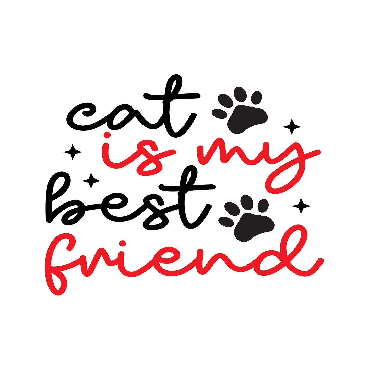 Inspirational Quote "Cat is My Best Friend" Motivational Sticker Vinyl Decal Motivation Stickers- 5" Vinyl Sticker Waterproof