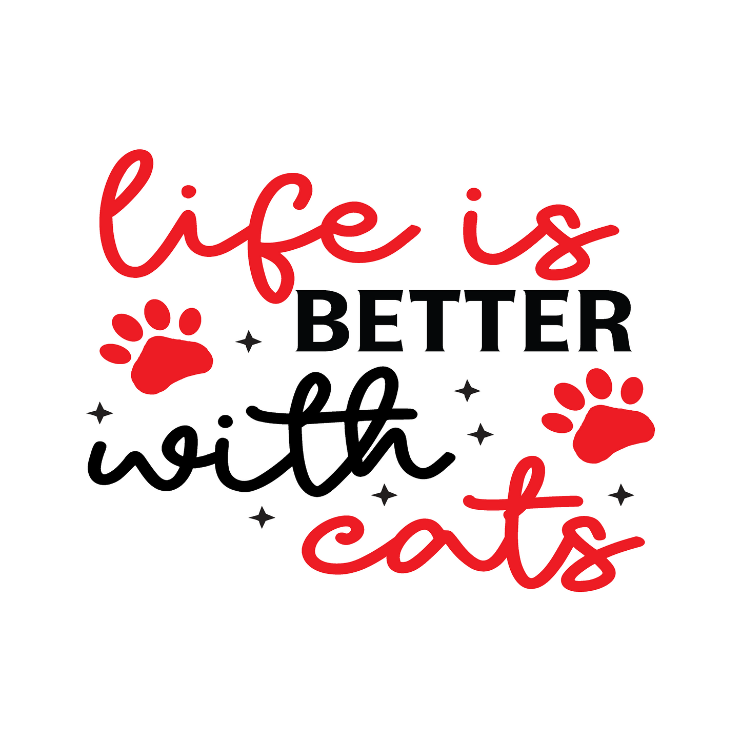 Inspirational Quote "Life is Better With Cats" Motivational Sticker Vinyl Decal Motivation Stickers- 5" Vinyl Sticker Waterproof