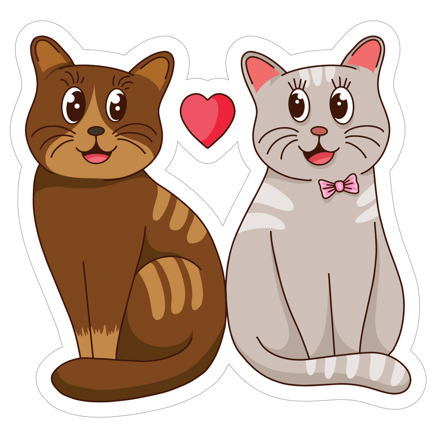 Inspirational Quote "Couple Loving Cat" Motivational Sticker Vinyl Decal Motivation Stickers- 5" Vinyl Sticker Waterproof