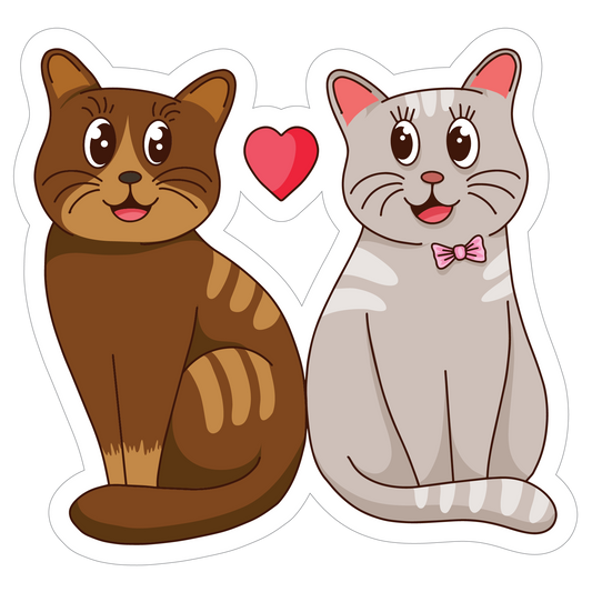 Inspirational Quote "Couple Loving Cat" Motivational Sticker Vinyl Decal Motivation Stickers- 5" Vinyl Sticker Waterproof