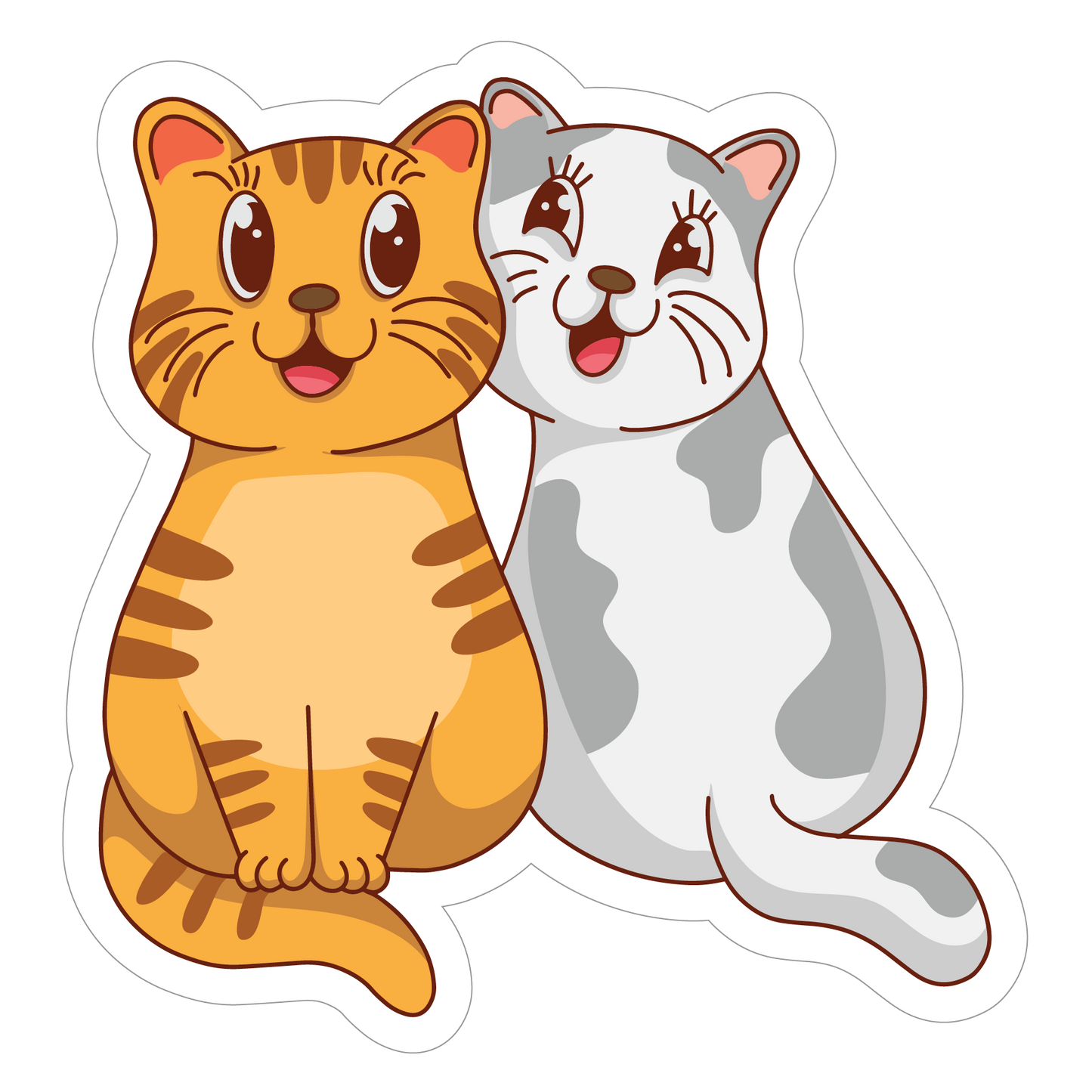 Inspirational Quote "Two Cute Smiling Kitten Cat" Motivational Sticker Vinyl Decal Motivation Stickers- 5" Vinyl Sticker Waterproof