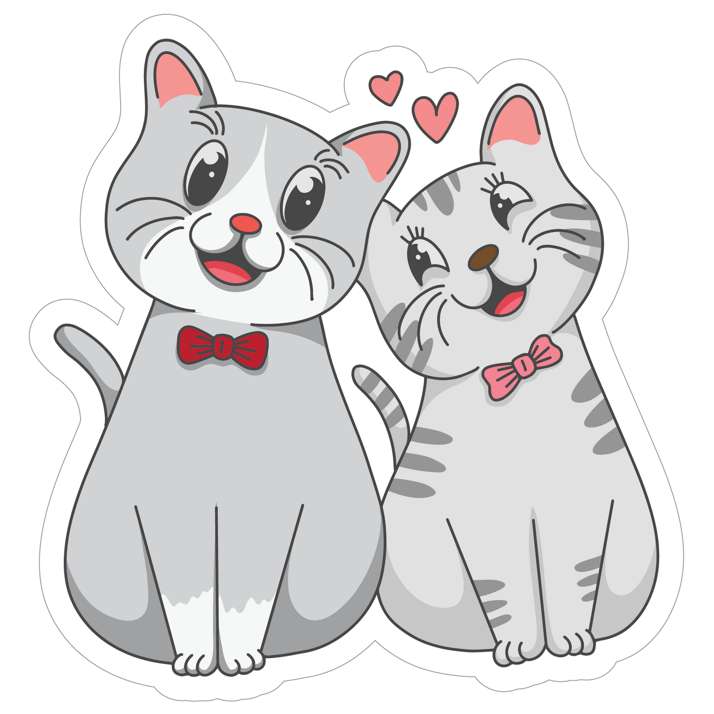 Inspirational Quote "Cute Cat Couple" Motivational Sticker Vinyl Decal Motivation Stickers- 5" Vinyl Sticker Waterproof