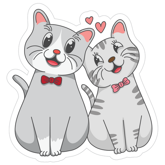 Inspirational Quote "Cute Cat Couple" Motivational Sticker Vinyl Decal Motivation Stickers- 5" Vinyl Sticker Waterproof