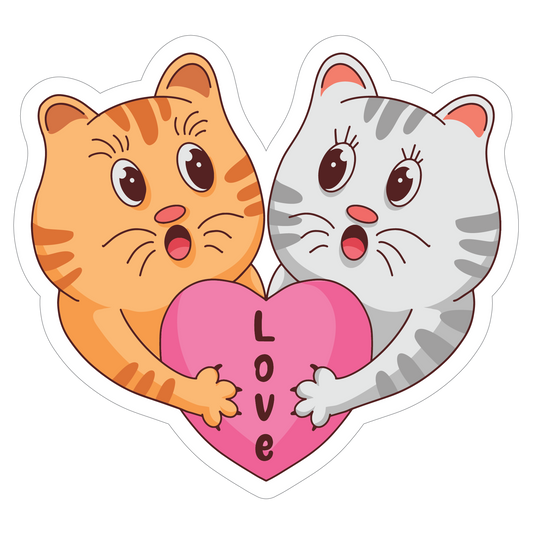 Inspirational Quote "Love Cat Pair" Motivational Sticker Vinyl Decal Motivation Stickers- 5" Vinyl Sticker Waterproof