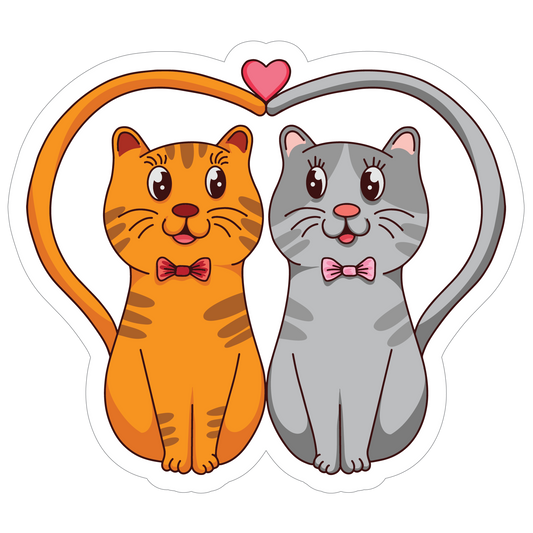 Inspirational Quote "Cats in Love" Motivational Sticker Vinyl Decal Motivation Stickers- 5" Vinyl Sticker Waterproof