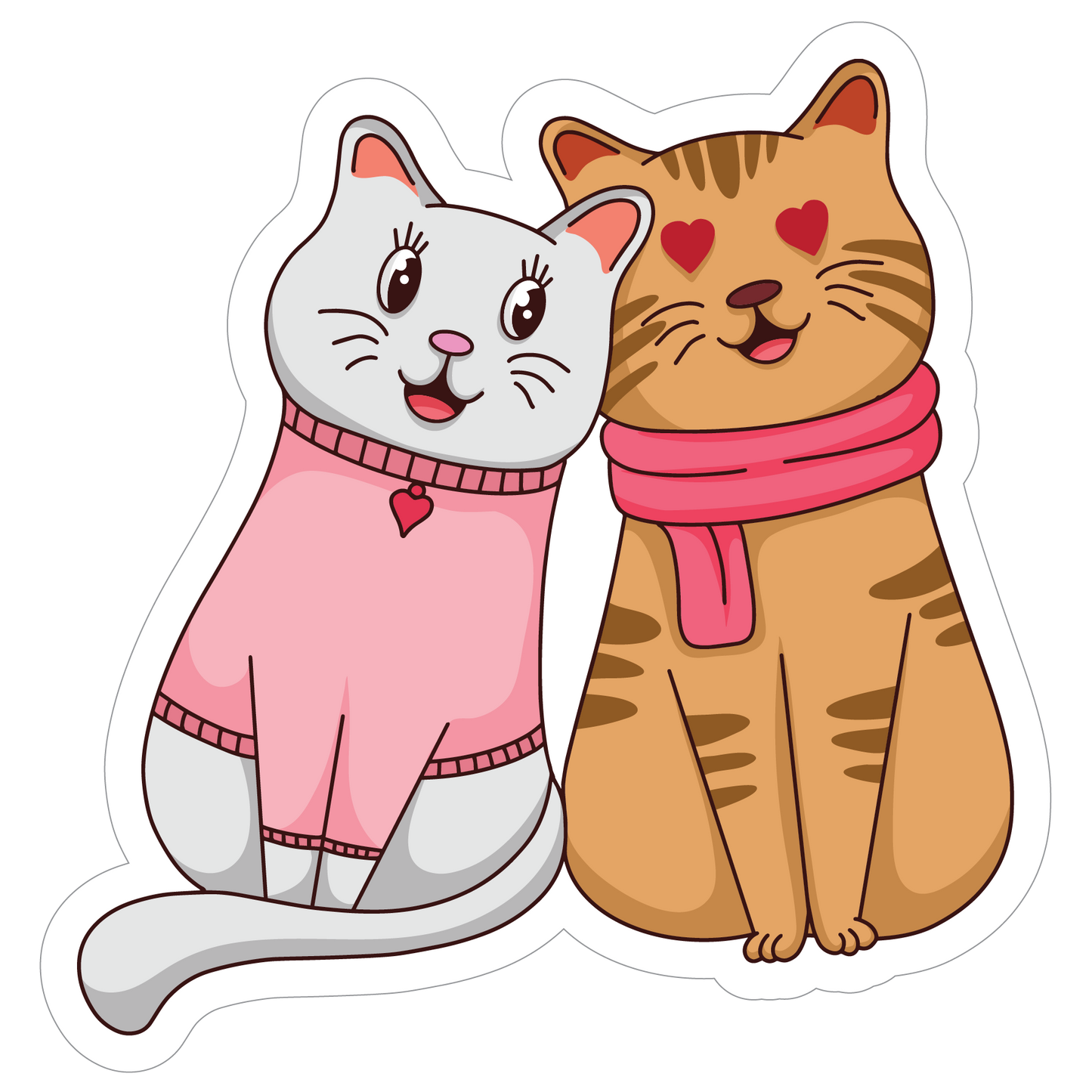 Inspirational Quote "Cute Cat Loving Couple" Motivational Sticker Vinyl Decal Motivation Stickers- 5" Vinyl Sticker Waterproof