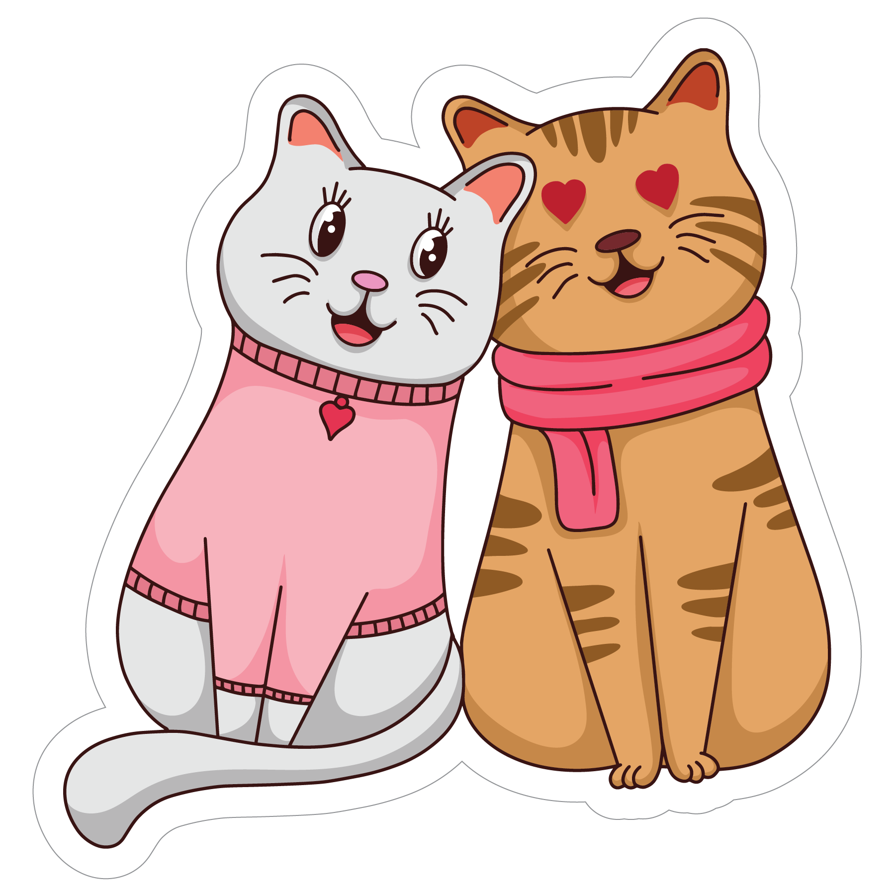 Inspirational Quote "Cute Cat Loving Couple" Motivational Sticker Vinyl Decal Motivation Stickers- 5" Vinyl Sticker Waterproof