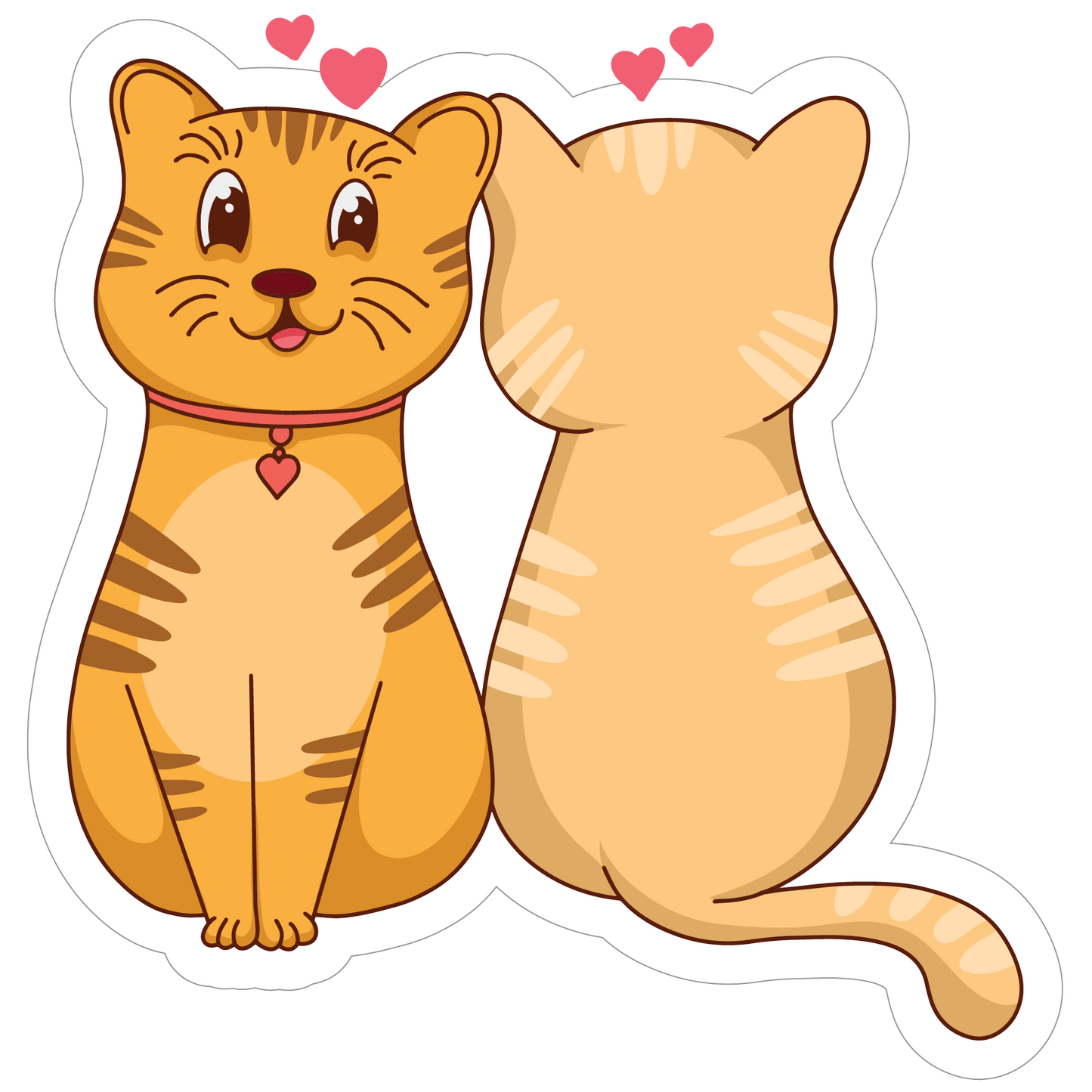 Inspirational Quote "Cute Cat Couple Sticker" Motivational Sticker Vinyl Decal Motivation Stickers- 5" Vinyl Sticker Waterproof