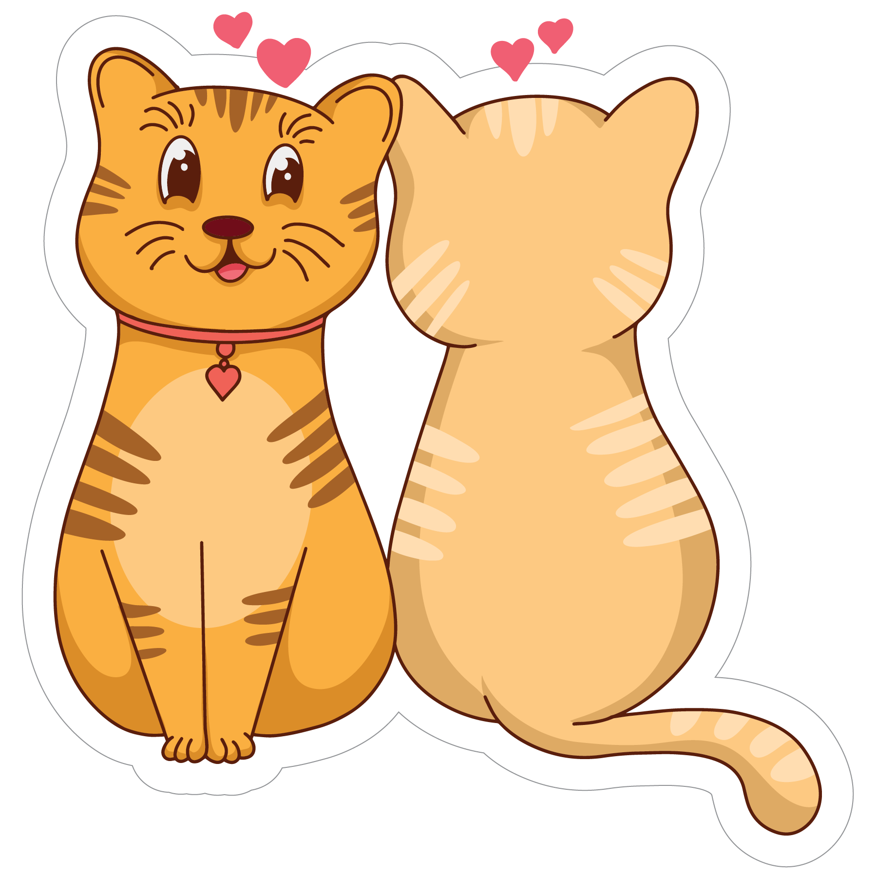 Inspirational Quote "Cute Cat Couple Sticker" Motivational Sticker Vinyl Decal Motivation Stickers- 5" Vinyl Sticker Waterproof