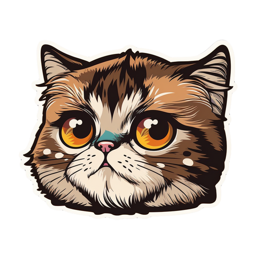 Inspirational Quote "Cute Cat Face" Motivational Sticker Vinyl Decal Motivation Stickers- 5" Vinyl Sticker Waterproof