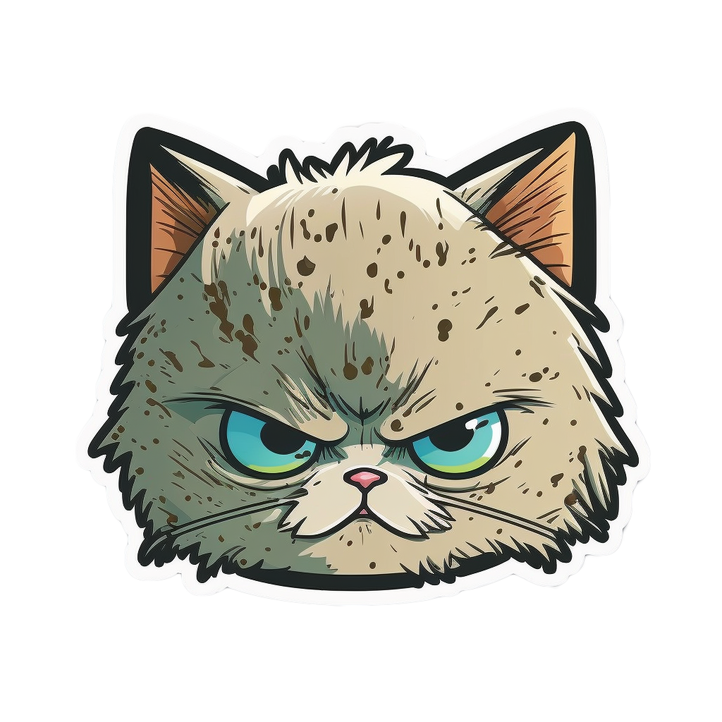 Inspirational Quote "Cat Angry Face Expression" Motivational Sticker Vinyl Decal Motivation Stickers- 5" Vinyl Sticker Waterproof