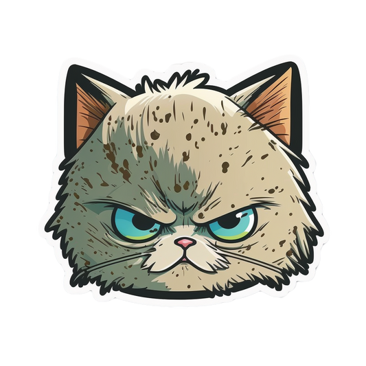 Inspirational Quote "Cat Angry Face Expression" Motivational Sticker Vinyl Decal Motivation Stickers- 5" Vinyl Sticker Waterproof