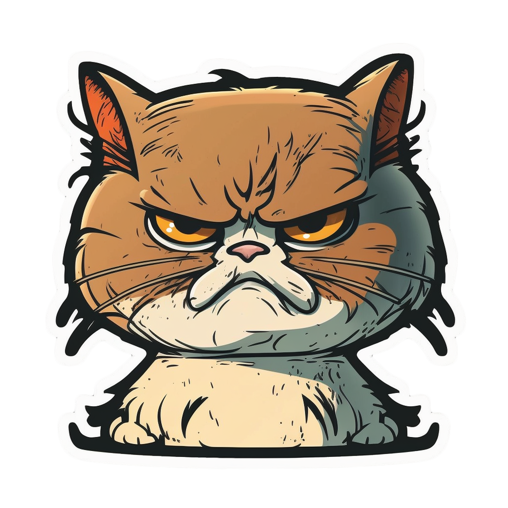 Inspirational Quote "Cat in Bad Mood" Motivational Sticker Vinyl Decal Motivation Stickers- 5" Vinyl Sticker Waterproof