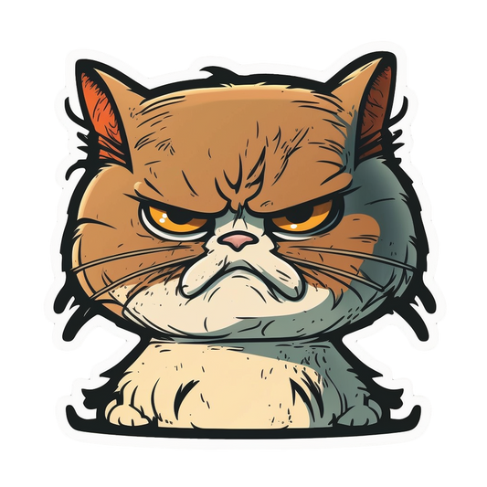 Inspirational Quote "Cat in Bad Mood" Motivational Sticker Vinyl Decal Motivation Stickers- 5" Vinyl Sticker Waterproof