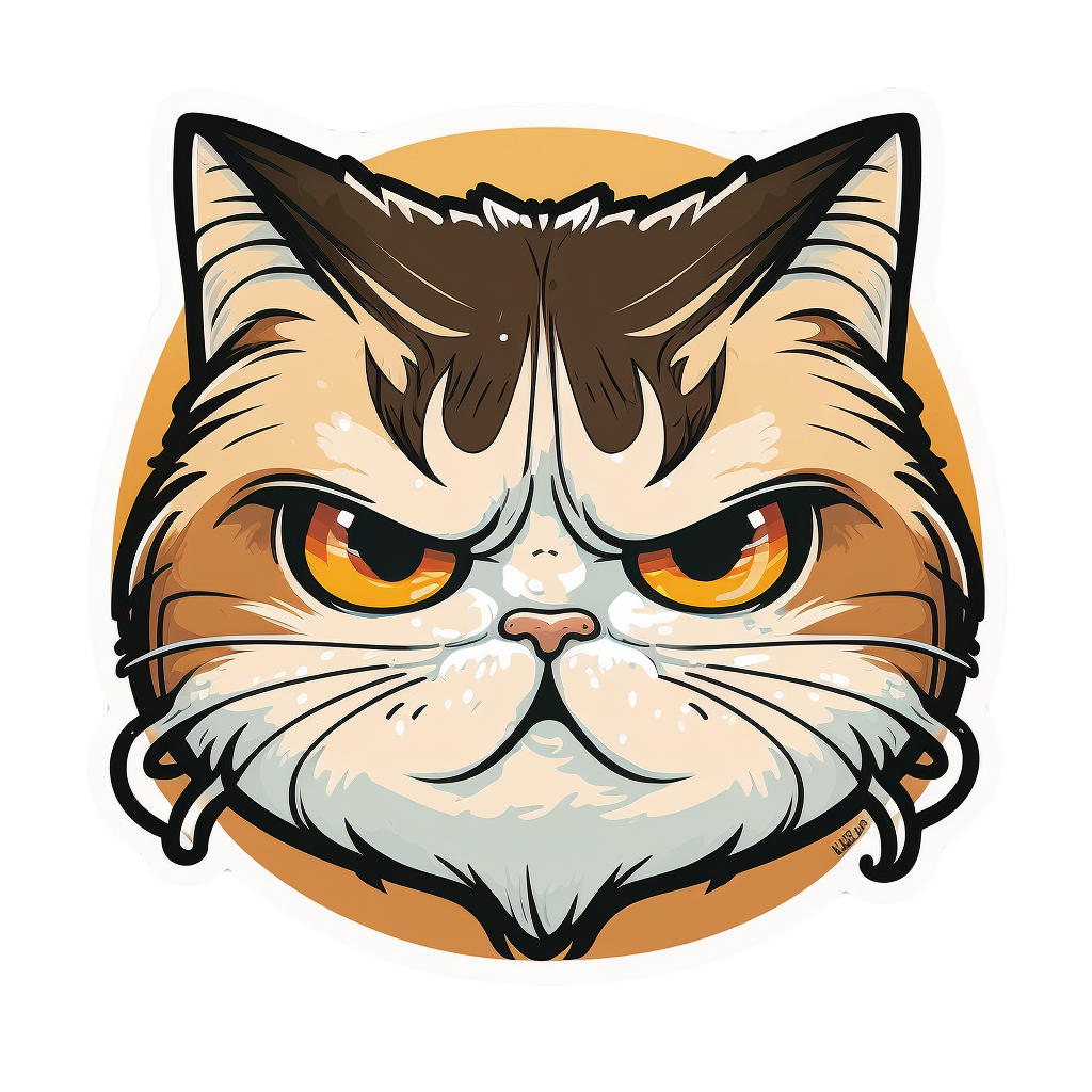 Inspirational Quote "Cute Kitten Angry Cat" Motivational Sticker Vinyl Decal Motivation Stickers- 5" Vinyl Sticker Waterproof