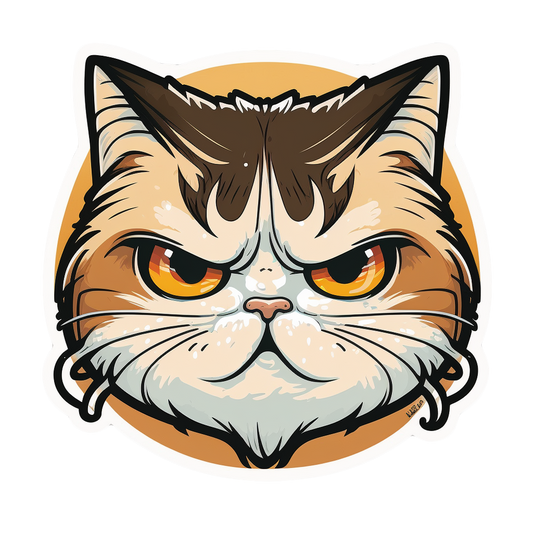 Inspirational Quote "Cute Kitten Angry Cat" Motivational Sticker Vinyl Decal Motivation Stickers- 5" Vinyl Sticker Waterproof