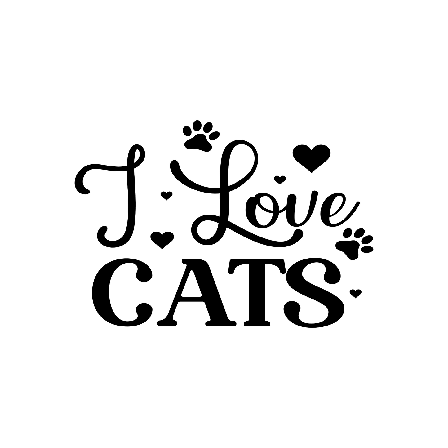 Inspirational Quote "I Love Cats" Motivational Sticker Vinyl Decal Motivation Stickers- 5" Vinyl Sticker Waterproof