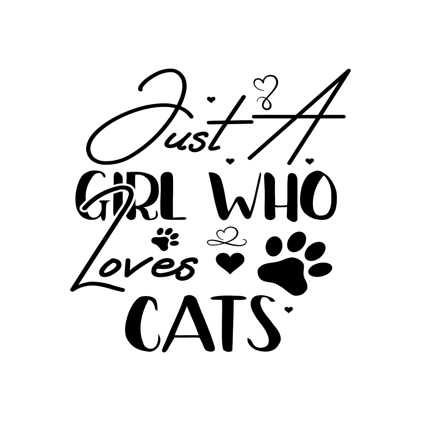 Inspirational Quote "Just A Girl Who Loves Cats" Motivational Sticker Vinyl Decal Motivation Stickers- 5" Vinyl Sticker Waterproof