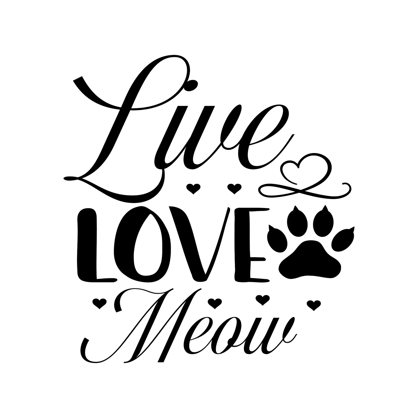 Inspirational Quote "Live Love Meow Great Sticker" Motivational Sticker Vinyl Decal Motivation Stickers- 5" Vinyl Sticker Waterproof