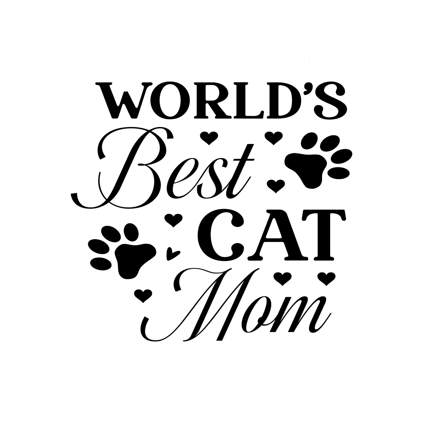 Inspirational Quote "World's Best Cat Mom" Motivational Sticker Vinyl Decal Motivation Stickers- 5" Vinyl Sticker Waterproof