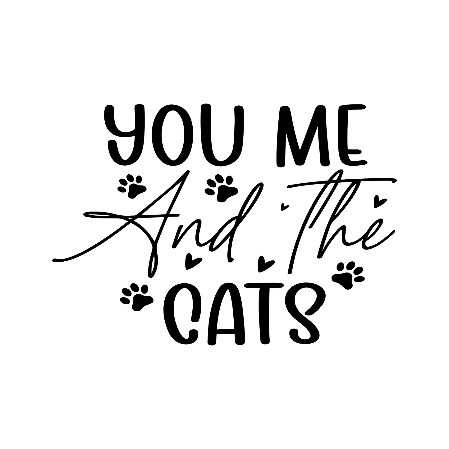 Inspirational Quote "You Me And The Cats Sticker" Motivational Sticker Vinyl Decal Motivation Stickers- 5" Vinyl Sticker Waterproof