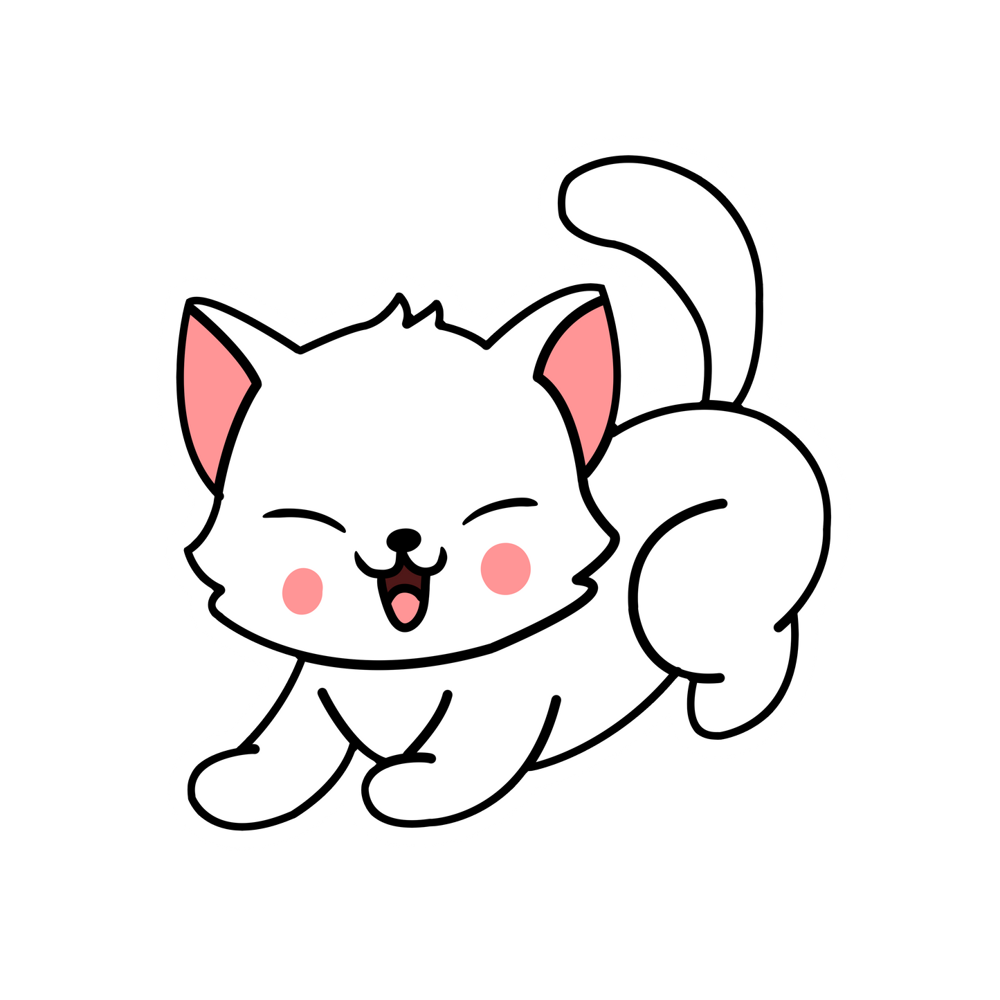 Inspirational Quote "Happy White Kitten Cat" Motivational Sticker Vinyl Decal Motivation Stickers- 5" Vinyl Sticker Waterproof