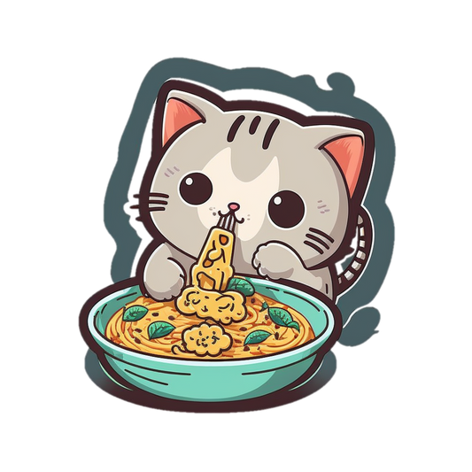 Inspirational Quote "Cat Eating Noodles" Motivational Sticker Vinyl Decal Motivation Stickers- 5" Vinyl Sticker Waterproof