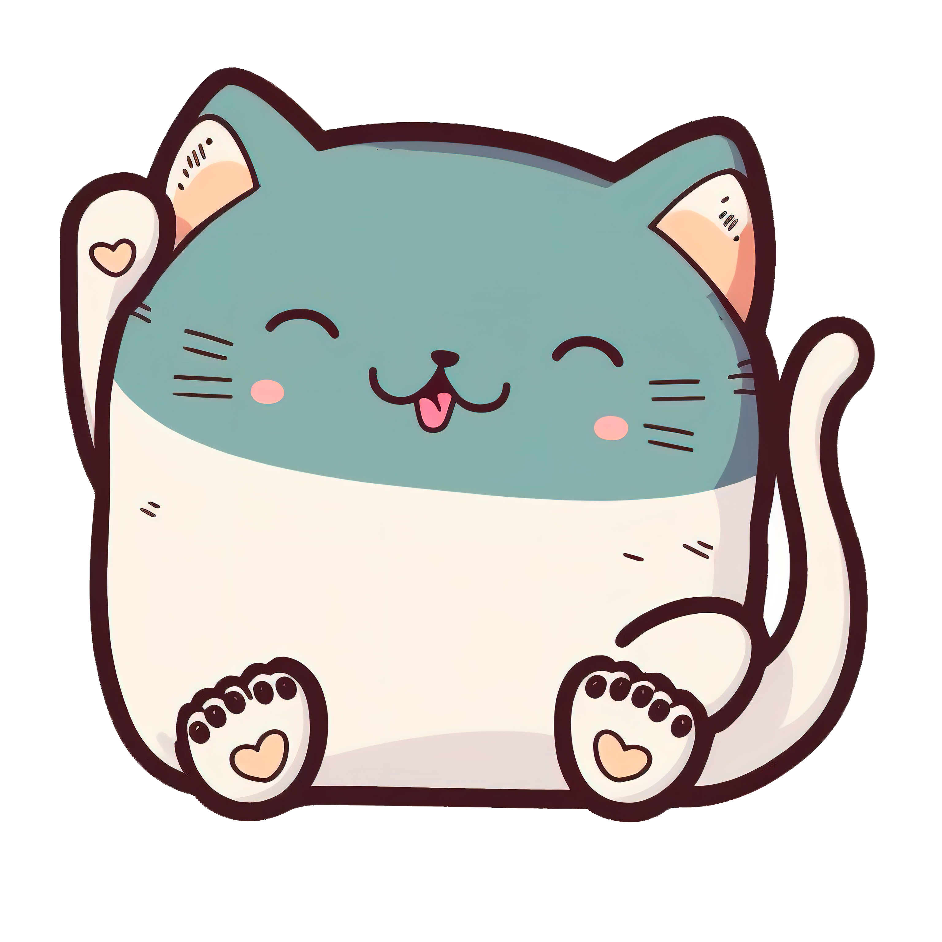 Inspirational Quote "Hello Cute Cat" Motivational Sticker Vinyl Decal Motivation Stickers- 5" Vinyl Sticker Waterproof