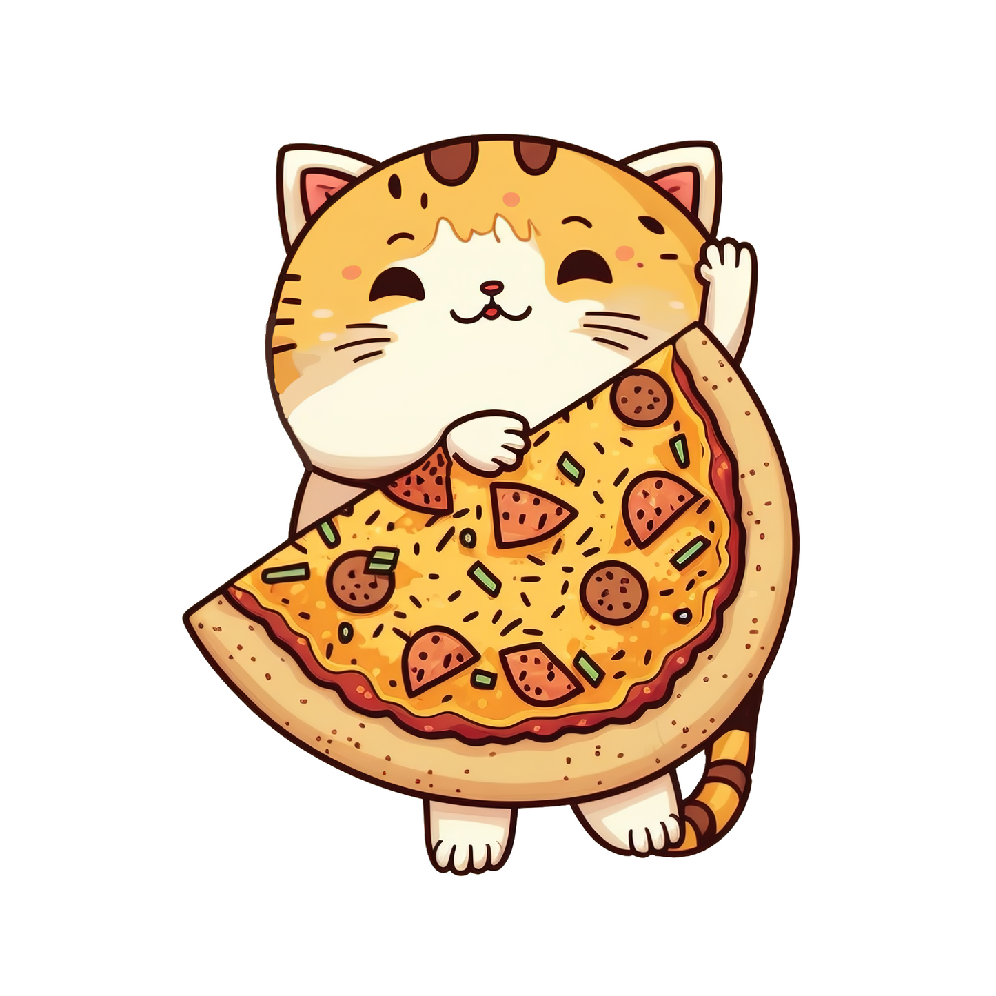 Inspirational Quote "Cat Eating Pizza" Motivational Sticker Vinyl Decal Motivation Stickers- 5" Vinyl Sticker Waterproof