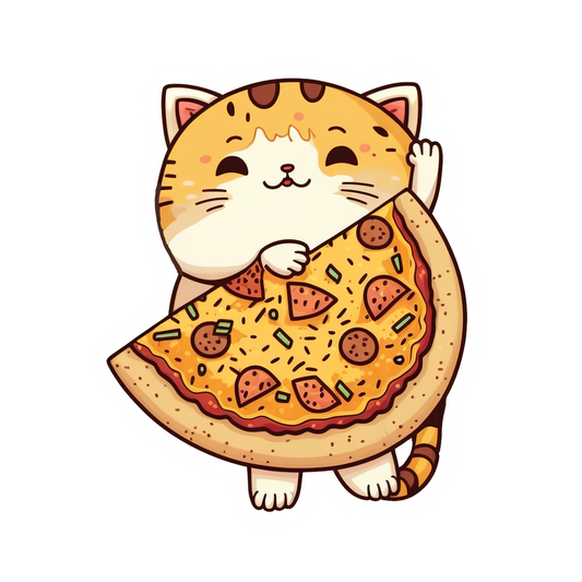 Inspirational Quote "Cat Eating Pizza" Motivational Sticker Vinyl Decal Motivation Stickers- 5" Vinyl Sticker Waterproof