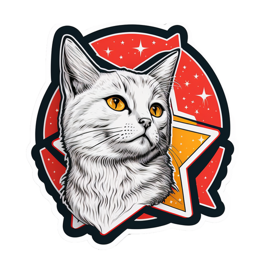 Inspirational Quote "A cat in The Star" Motivational Sticker Vinyl Decal Motivation Stickers- 5" Vinyl Sticker Waterproof