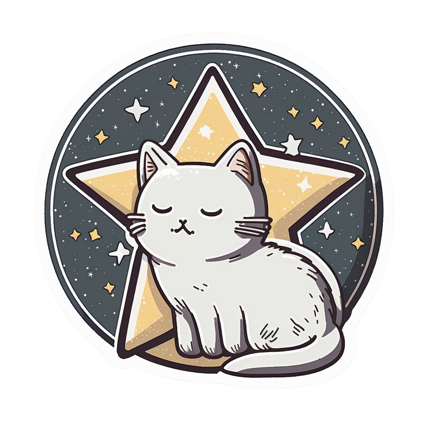 Inspirational Quote "A cat in The Star Circle" Motivational Sticker Vinyl Decal Motivation Stickers- 5" Vinyl Sticker Waterproof