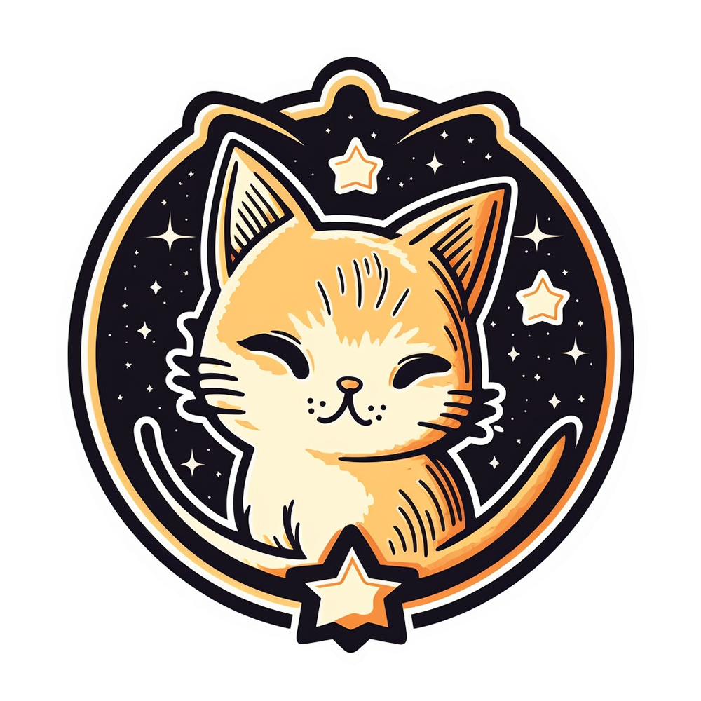 Inspirational Quote "A Cute cat in The Star Circle" Motivational Sticker Vinyl Decal Motivation Stickers- 5" Vinyl Sticker Waterproof