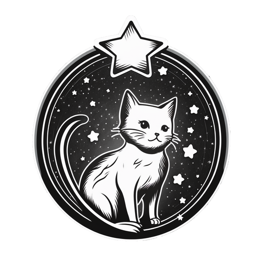 Inspirational Quote "Cat in The Star Sketch Great Sticker" Motivational Sticker Vinyl Decal Motivation Stickers- 5" Vinyl Sticker Waterproof