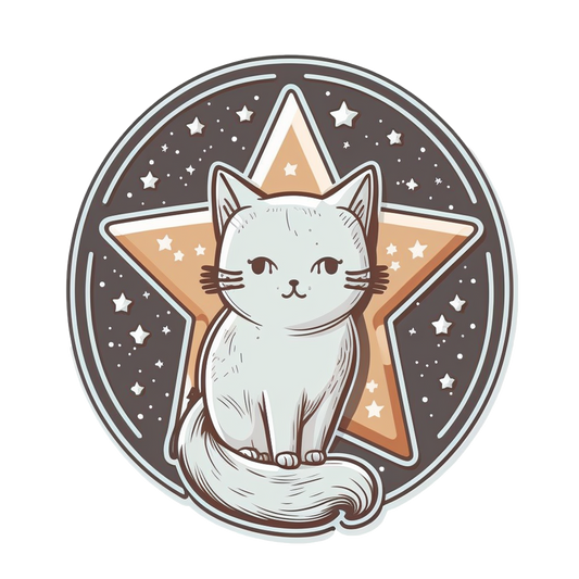 Inspirational Quote "White Beautiful Cat With Star Sticker" Motivational Sticker Vinyl Decal Motivation Stickers- 5" Vinyl Sticker Waterproof