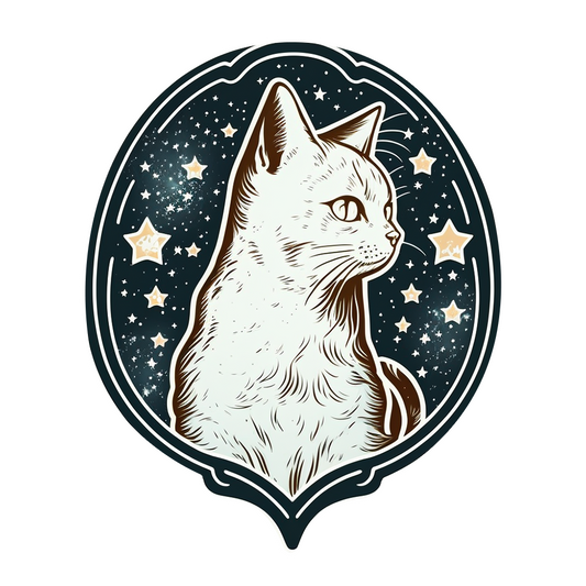 Inspirational Quote "Kittens cat with Star Sketch" Motivational Sticker Vinyl Decal Motivation Stickers- 5" Vinyl Sticker Waterproof