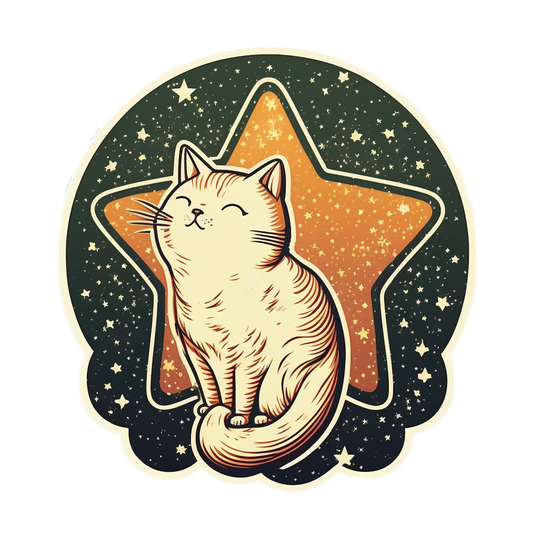 Inspirational Quote "Funny Cat With Star" Motivational Sticker Vinyl Decal Motivation Stickers- 5" Vinyl Sticker Waterproof