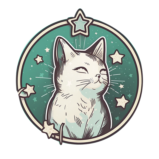 Inspirational Quote "Shiny Cat in The Star Sketch" Motivational Sticker Vinyl Decal Motivation Stickers- 5" Vinyl Sticker Waterproof