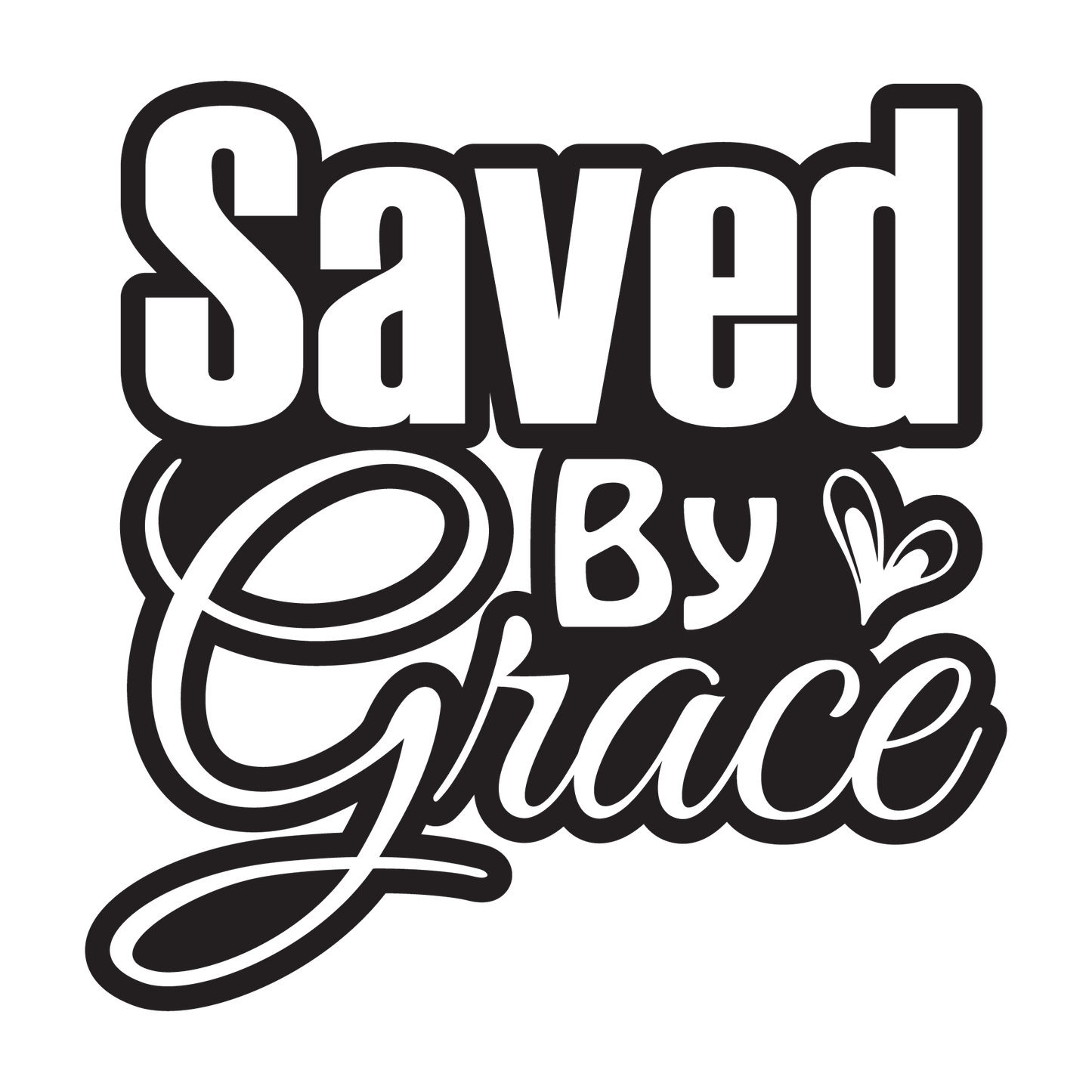 Inspirational Quote "Saved By Grace" Motivational Sticker Vinyl Decal Motivation Stickers- 5" Vinyl Sticker Waterproof