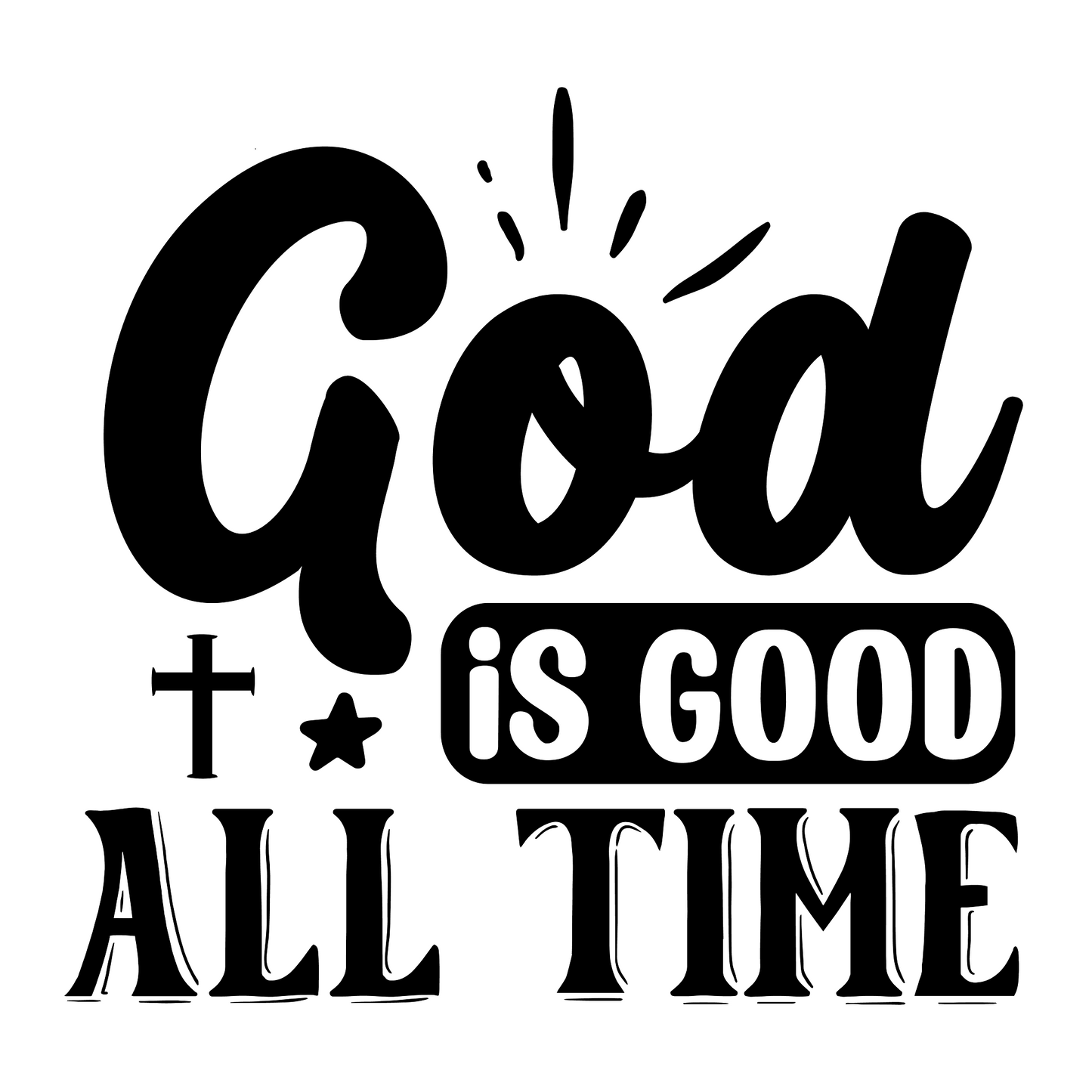 Inspirational Quote "God is Good All Time" Motivational Sticker Vinyl Decal Motivation Stickers- 5" Vinyl Sticker Waterproof