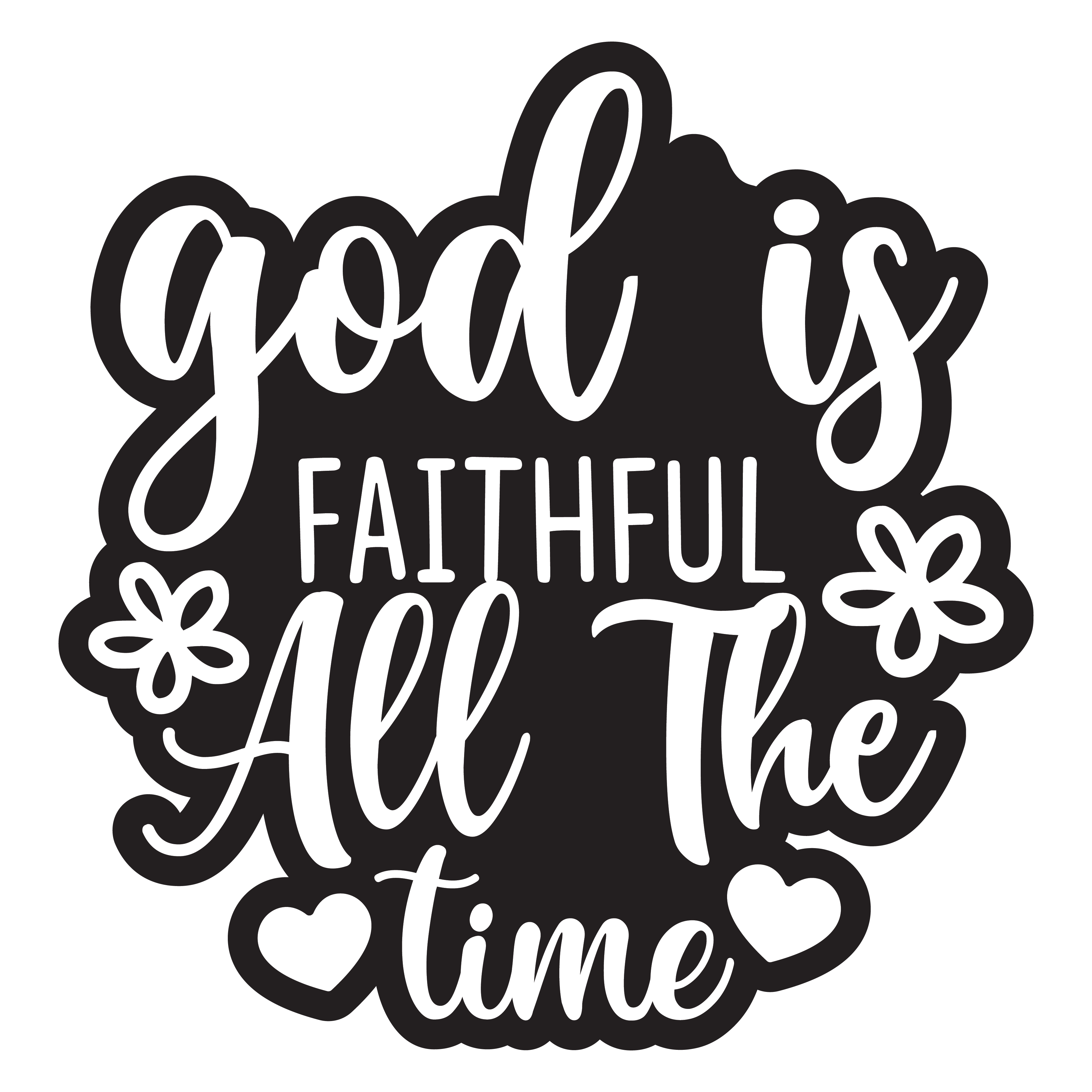 Inspirational Quote "God is FaithFul All The Time Sticker" Motivational Sticker Vinyl Decal Motivation Stickers- 5" Vinyl Sticker Waterproof