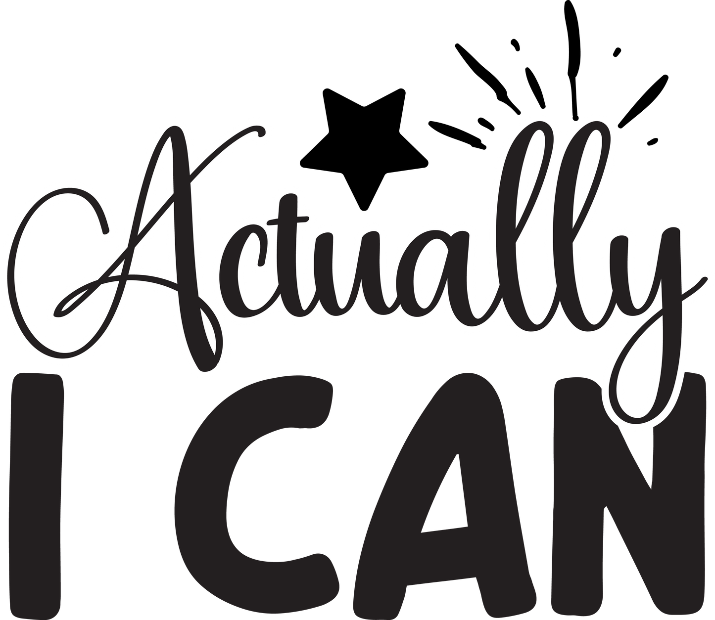 Inspirational Quote "Actually I Can" Motivational Sticker Vinyl Decal Motivation Stickers- 5" Vinyl Sticker Waterproof